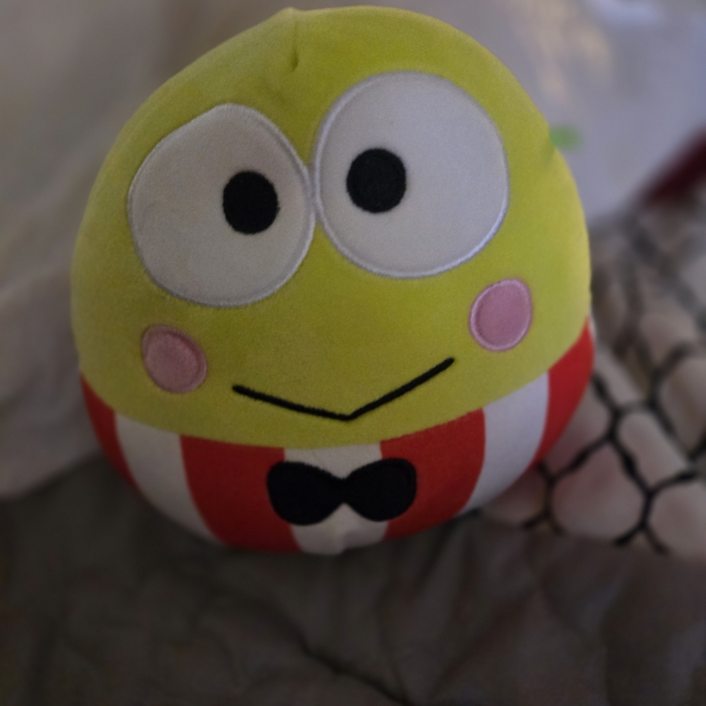 Squishmallows Green and Red Striped Stuffed Animal